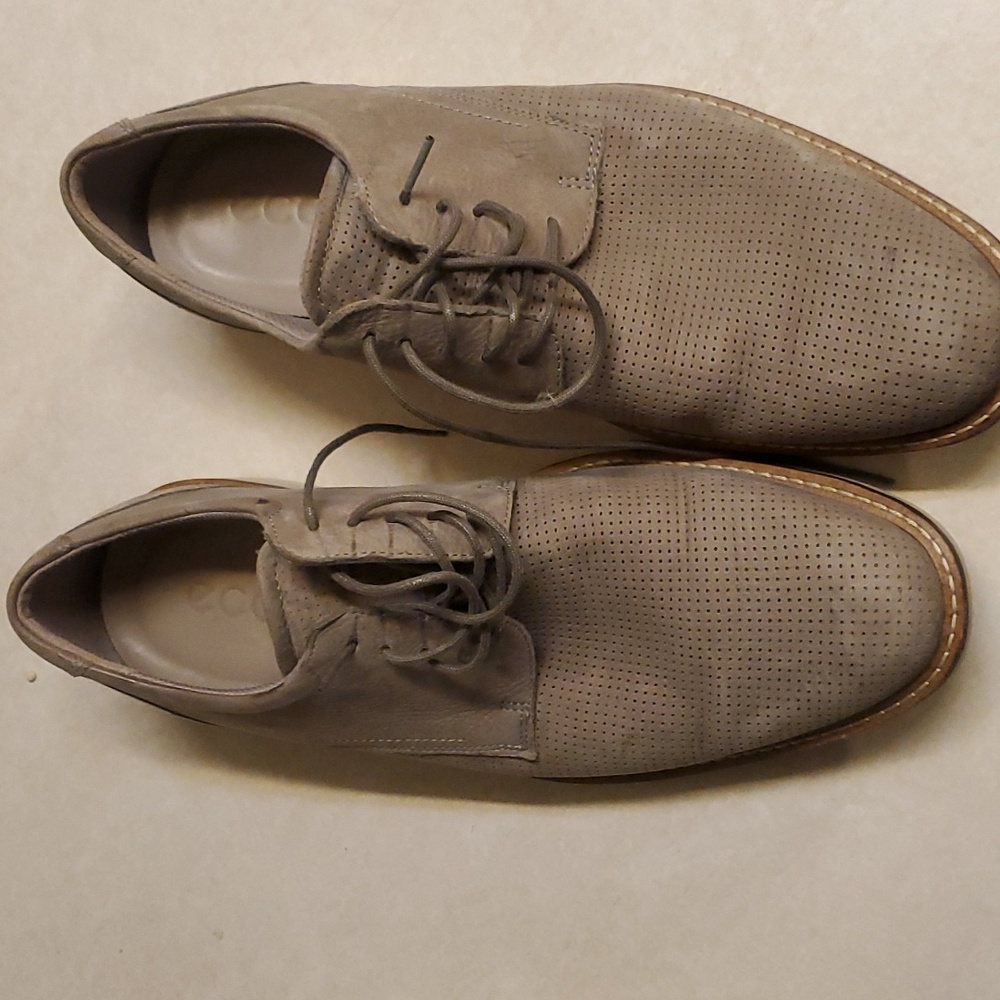 Ecco Men's Soft 7 City Perf Tie gray Sneaker Moon Rock size 8 Eu 42